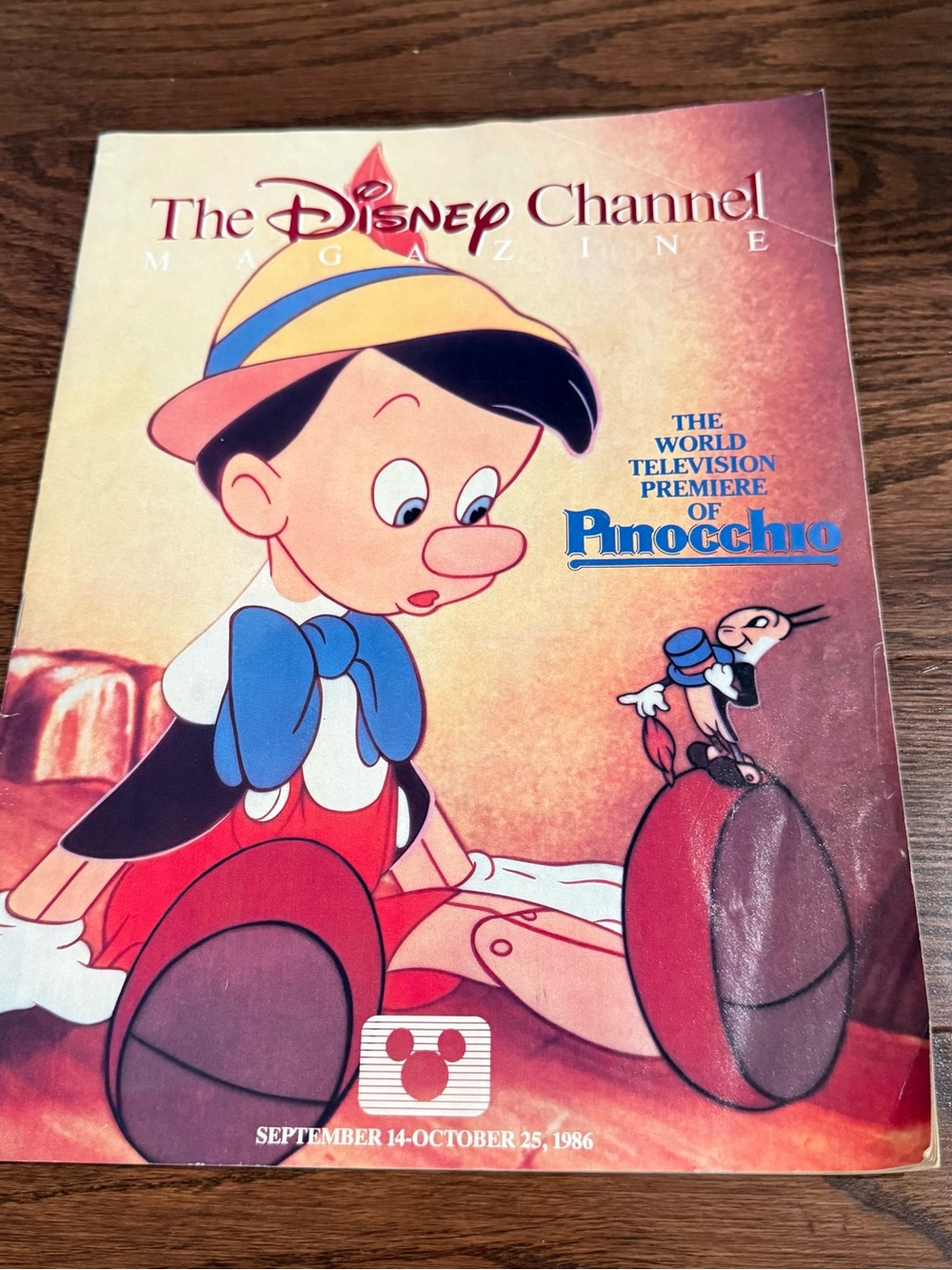 The Disney Channel Magazine September/October 1986 Pinocchio-VTG